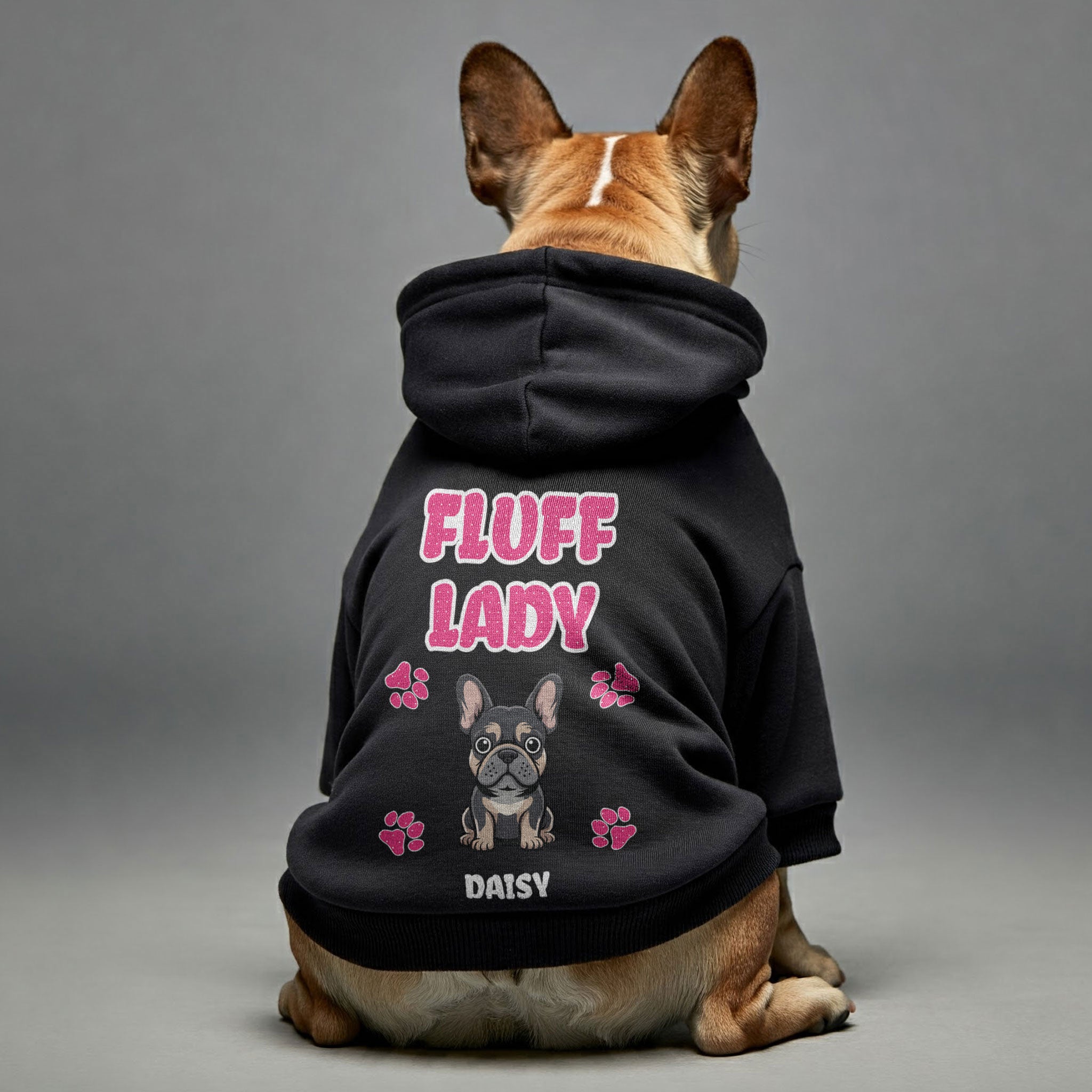 French Bulldog Fluff Lady Personalized French Bulldog Hoodies With