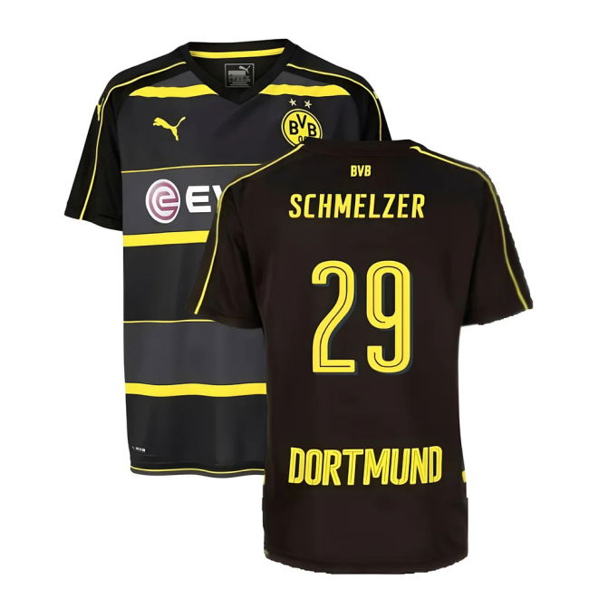 Authentic 2025-2026 Borussia Dortmund Away With Vintage Design