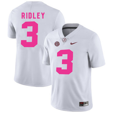 Men's Alabama Bama #3 Calvin Ridley White 2017 game jersey high