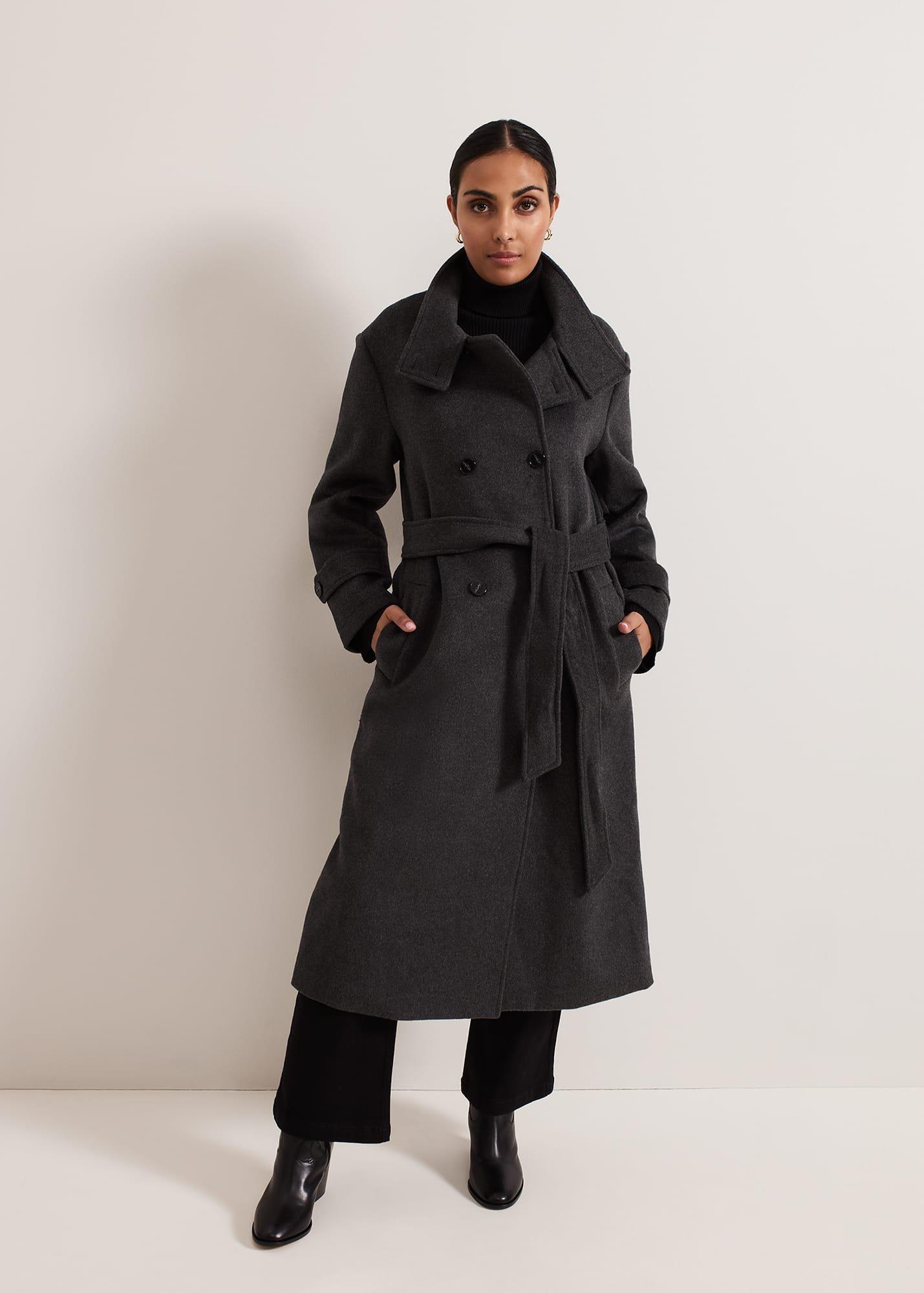Petite Paloma Funnel Neck Wool Coat