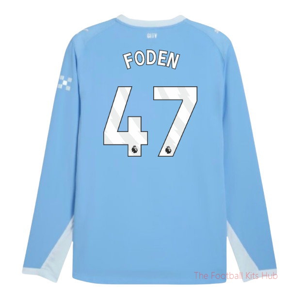 Breathable Man City 2026-2027 Long Sleeve Home Shirt (Foden 47)