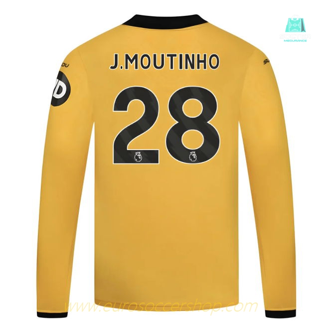 2025-2026 Wolves Long Sleeve Home Shirt - Kids (J.Moutinho 28)