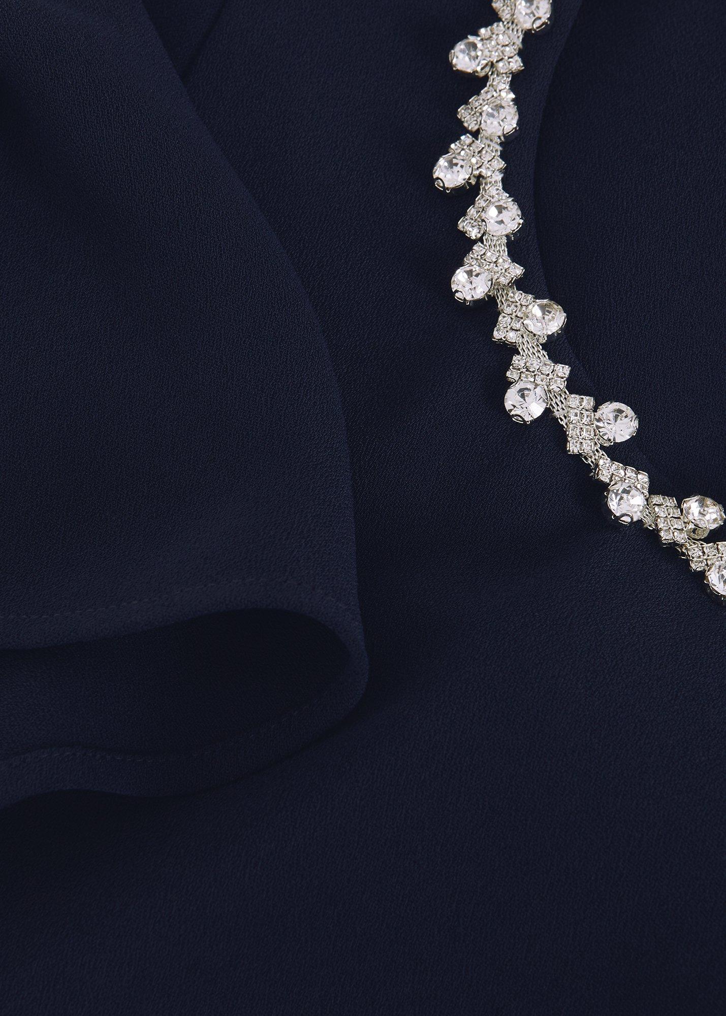 Orwen Navy Jewelled Neck Jumpsuit