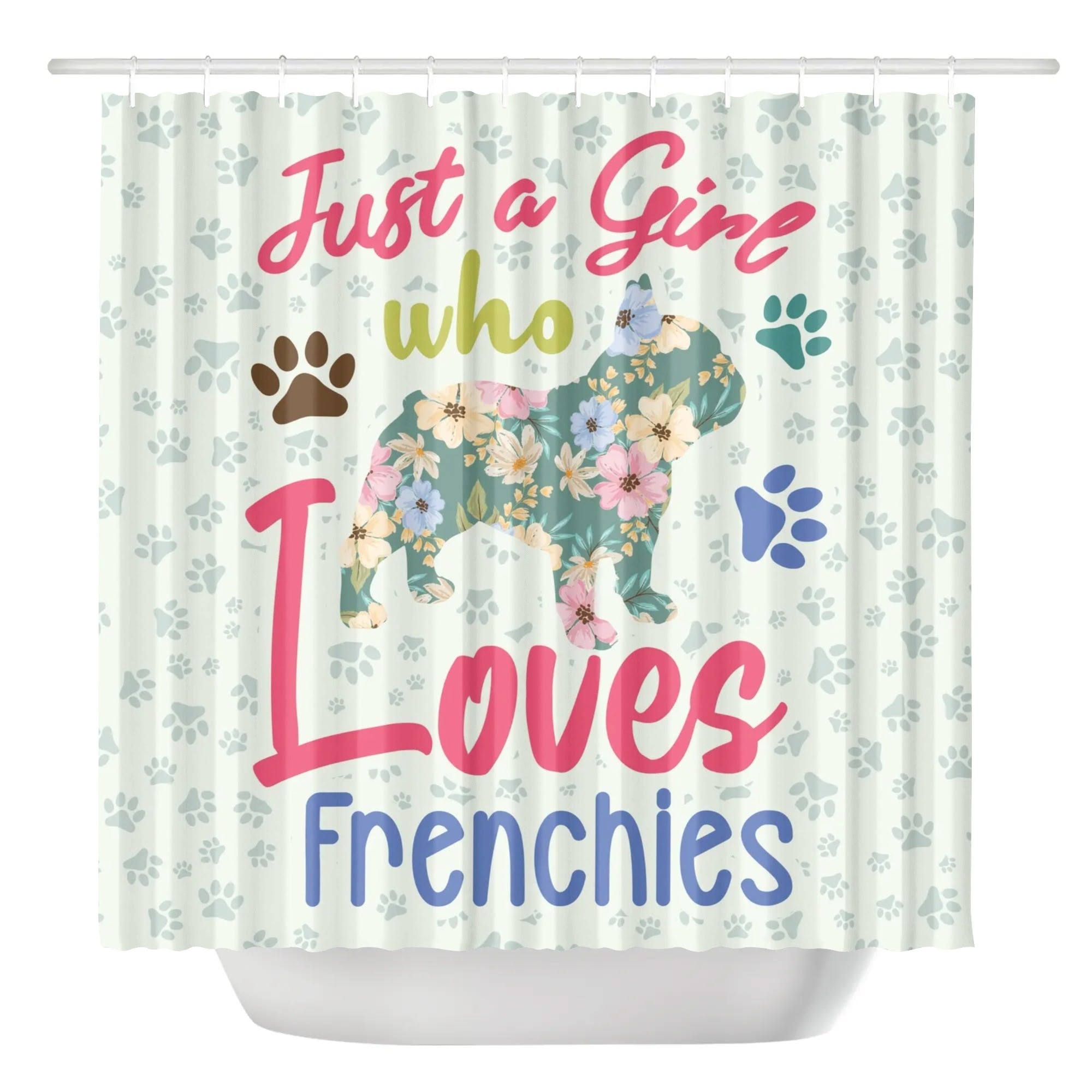 Frenchie-Fan Mila - Shower Curtain For Frenchie Lovers as a Gift Premium