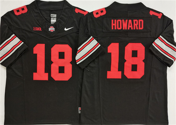 Men's OSU Ohio Black 2025 embroidered Will Howard #18 stitched Jersey