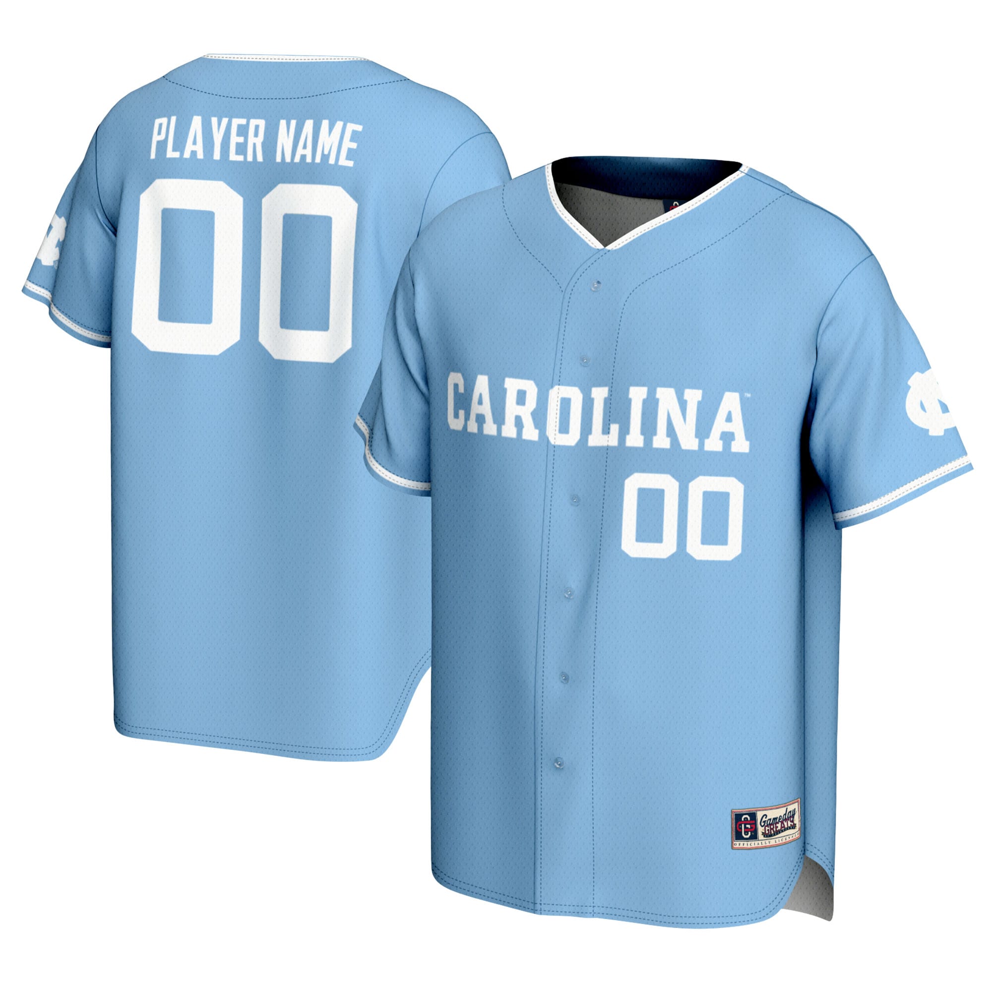 [NJP] Women's North Carolina Tar Heels GameDay Greats NIL Pick-A-Player Lightweight Baseball Jersey - Carolina Blue