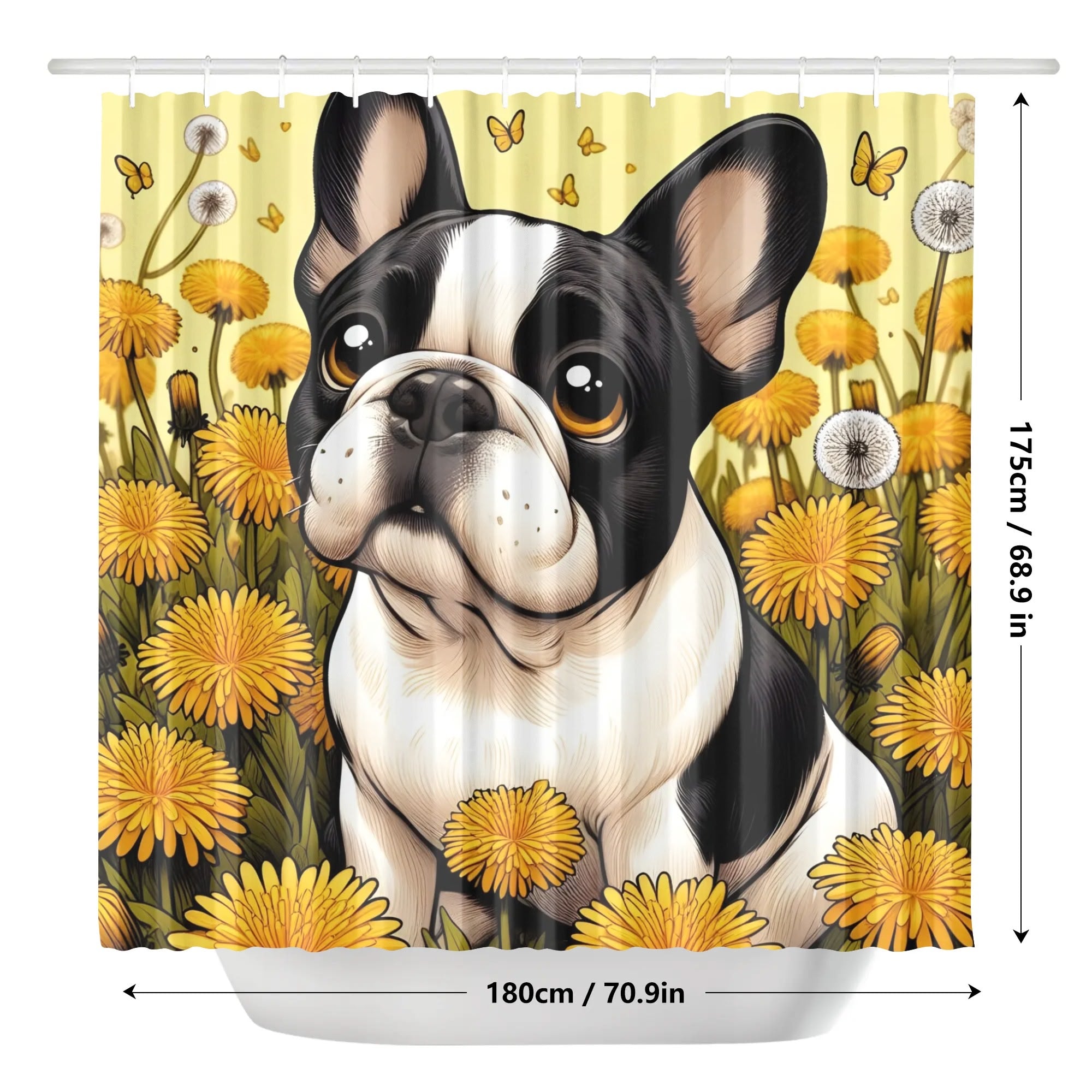 French Bulldog Cardi Shower Curtain For Frenchie Lovers Durable Dog Item