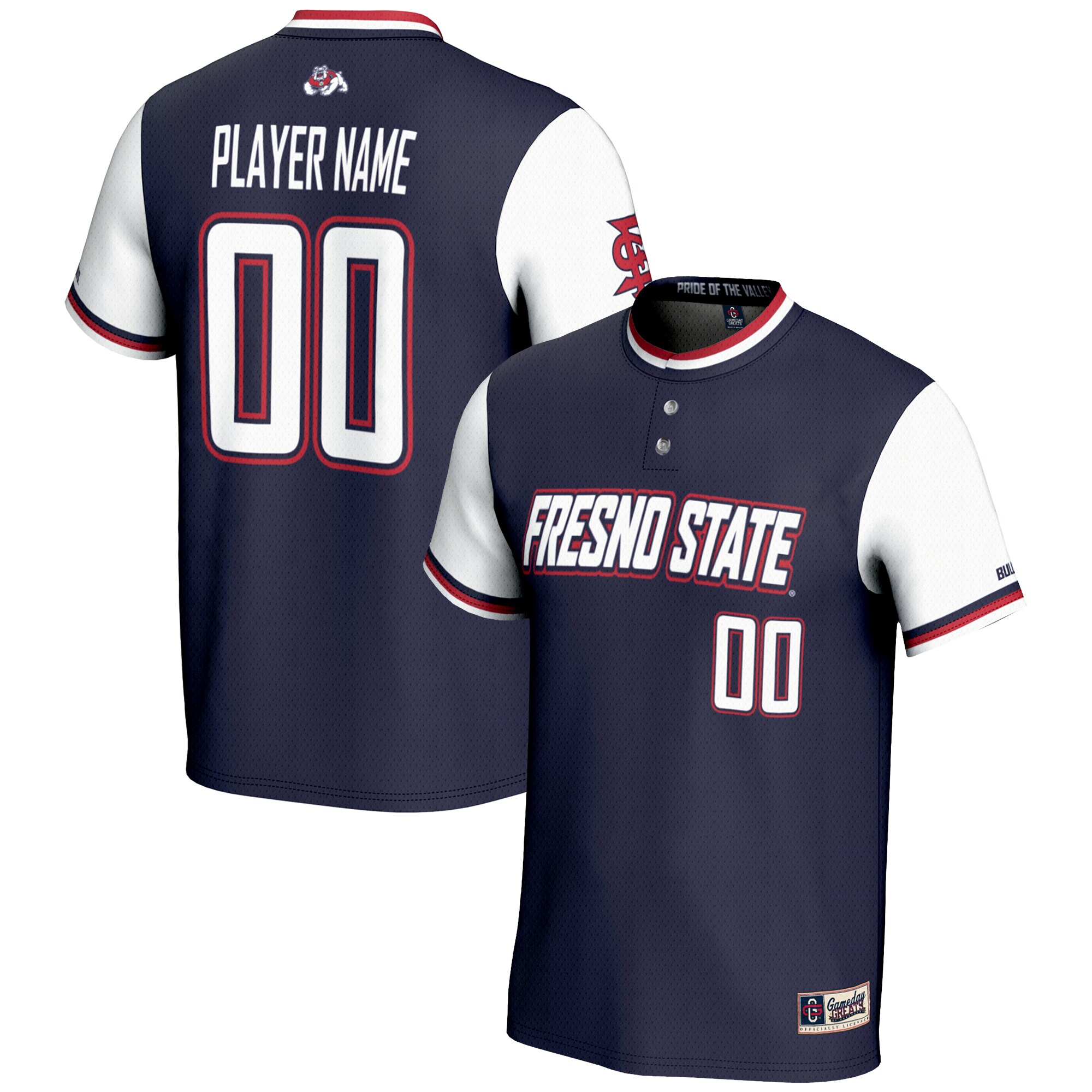 [NJP] Fresno State Bulldogs GameDay Greats Youth NIL Pick-A-Player Lightweight Softball Jersey - Navy