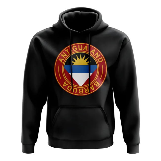 Antigua and Barbuda Football Badge Hoodie (Black)