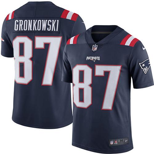 Official NFL NE Patriots #87 Rob Gronkowski Navy Limited Jersey