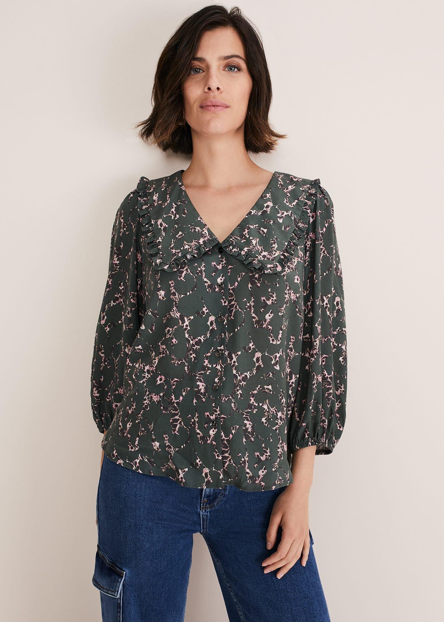 Marble Collar Blouse