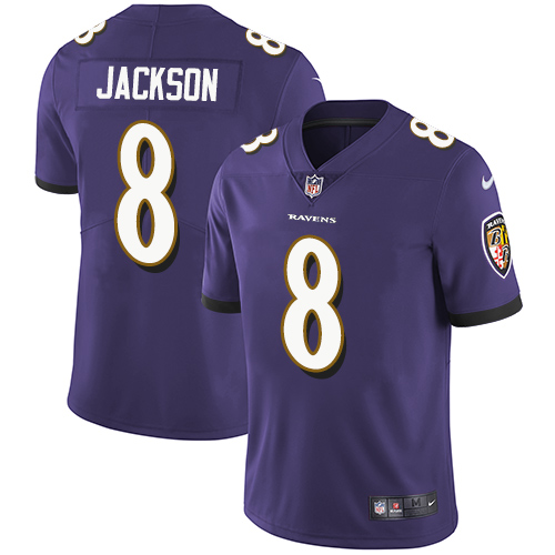 Official NFL Baltimore Ravens #8 Lamar Jackson Purple Limited Jersey