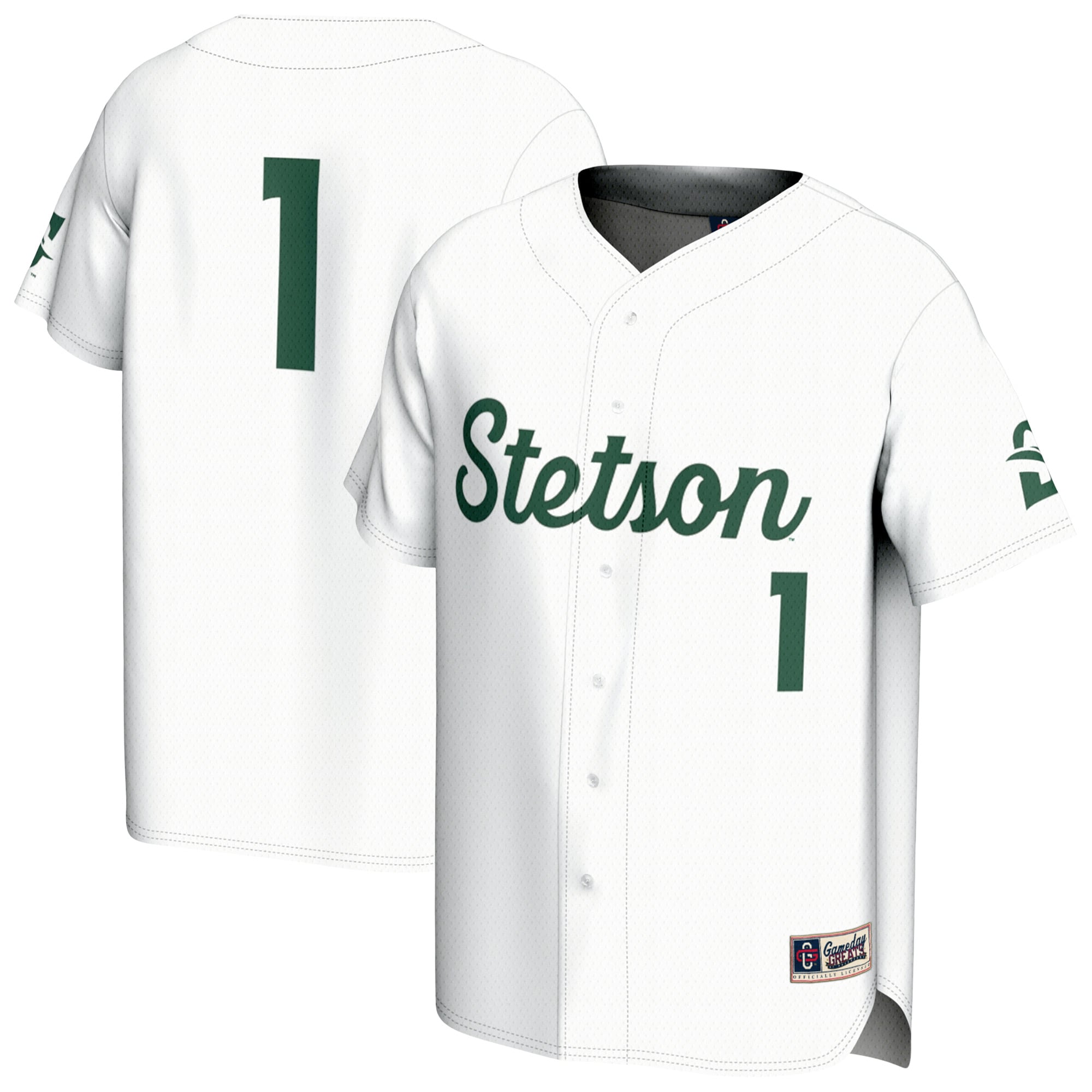 [NJP] Stetson Hatters GameDay Greats Unisex Lightweight Baseball Fashion Jersey - White