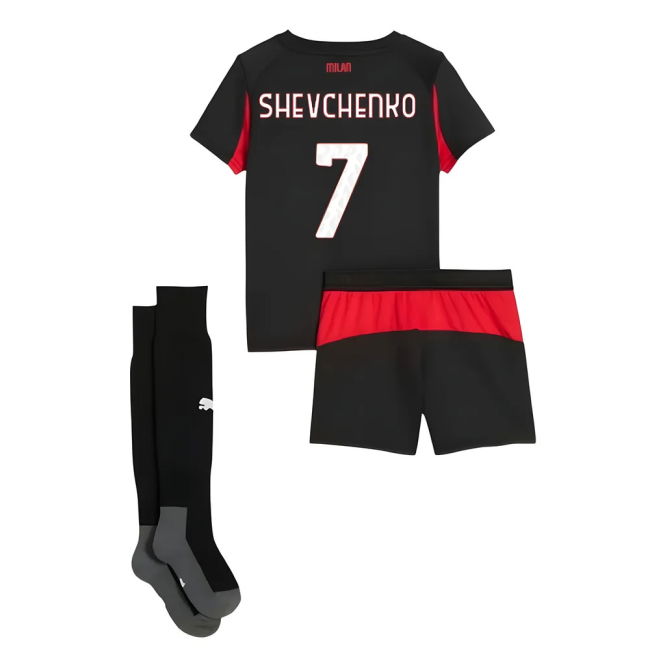 2025-2026 AC Milan Authentic Home Jersey (Shevchenko 7)