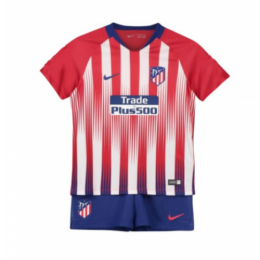 Kids 18-19 Atletico Madrid Home Jersey KitShirtShort - Official