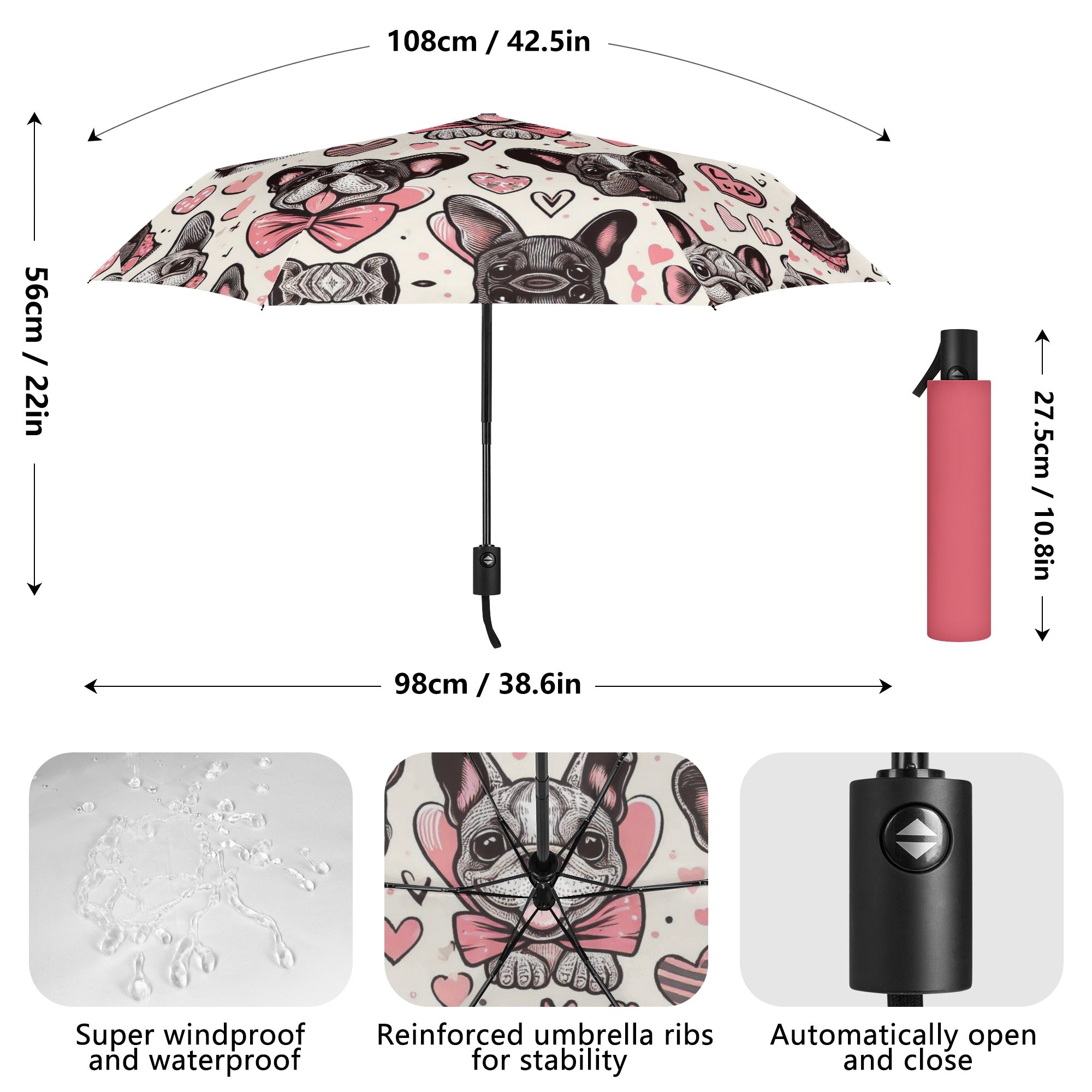 Lifestyle-Driven Cozy Stylish Lola - Umbrella for French Bulldog Lovers