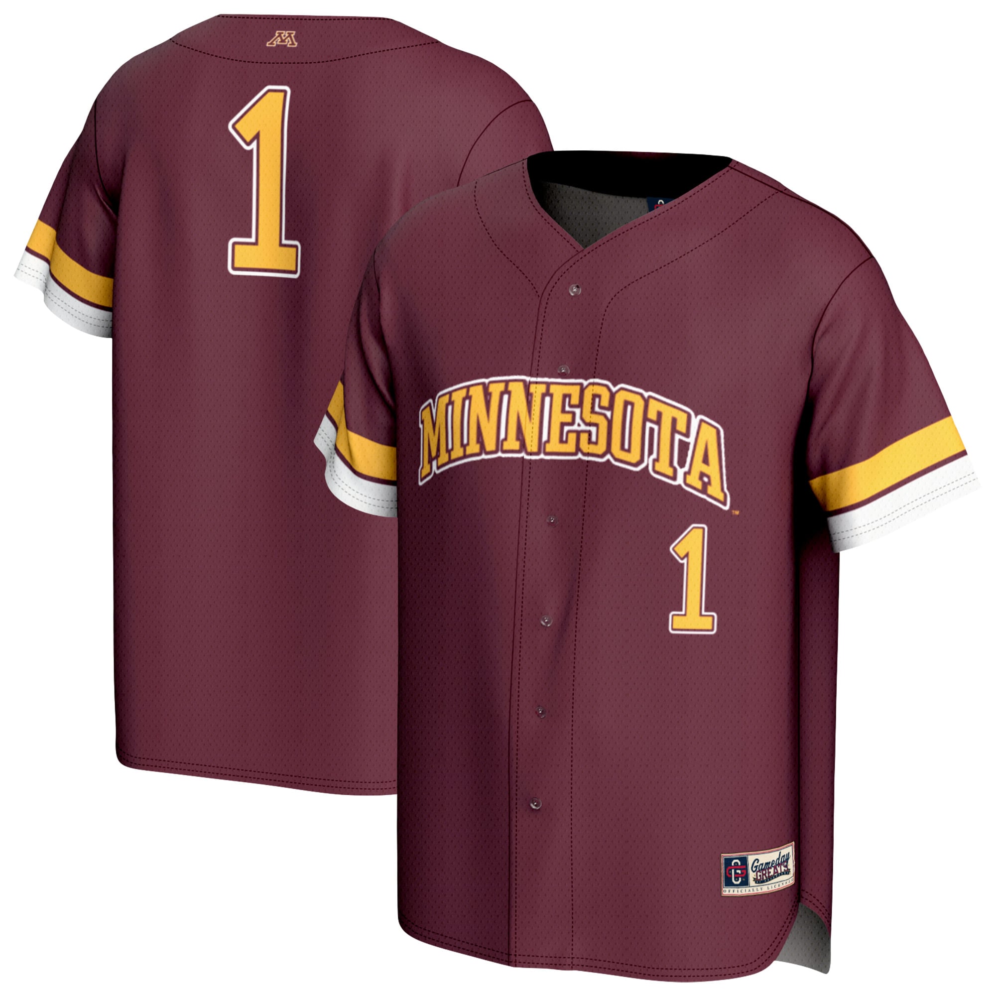 #1 Minnesota Golden Gophers GameDay Greats Unisex Lightweight Collegiate Baseball Fashion Jersey - Maroon