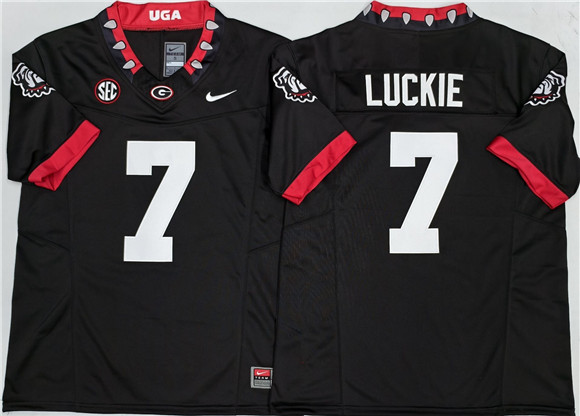 Men's Georgia Dawgs Black 2025 comfortable Lawson Luckie #7 premium