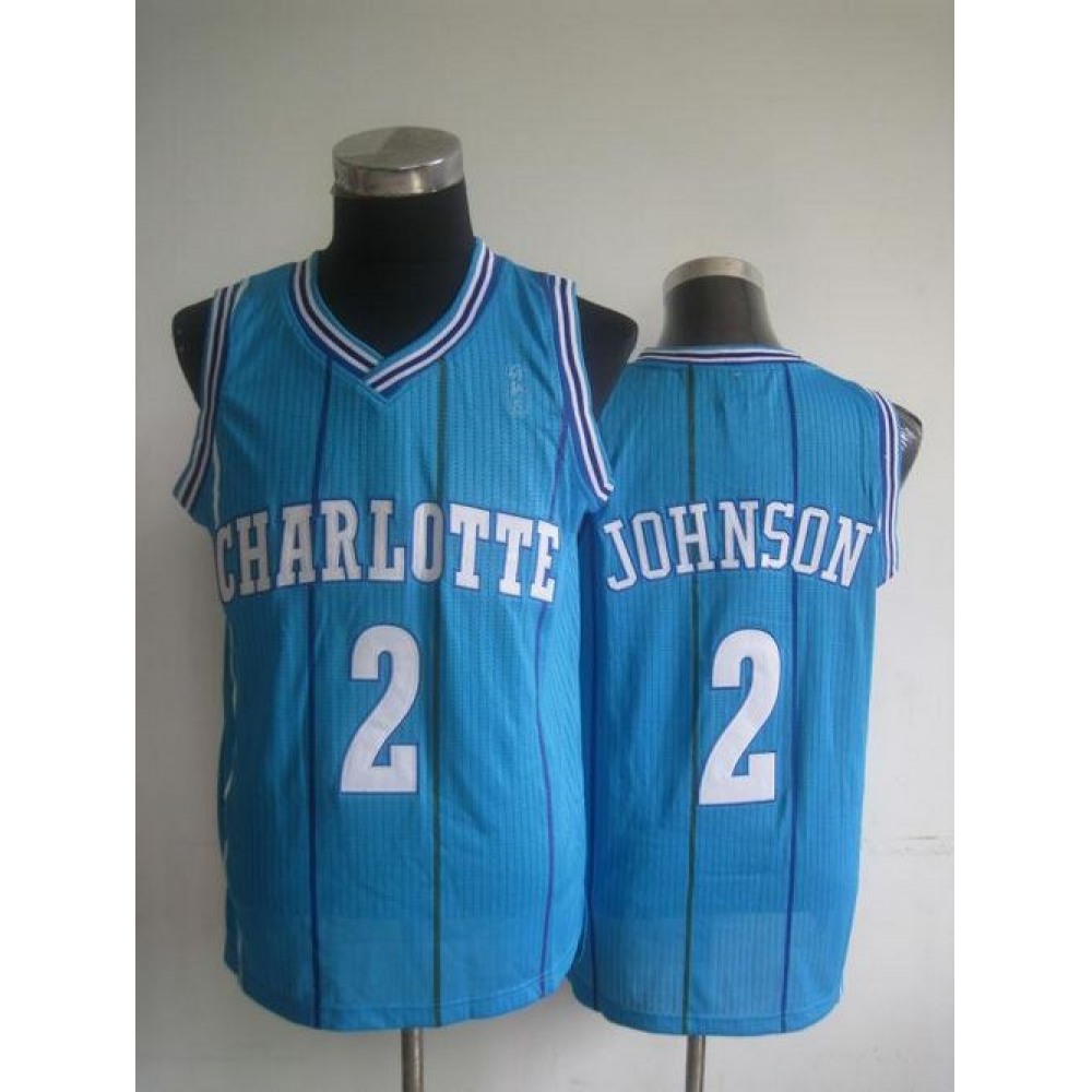 Genuine Men's Charlotte Hornets #2 Larry Blue Basketball Jersey