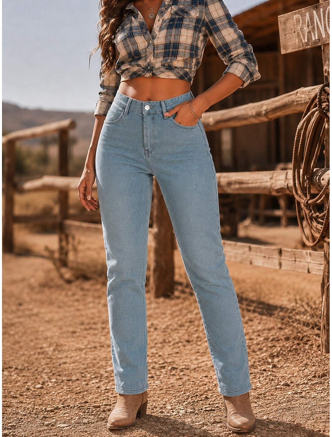 Women's Jeans denim Skinny Pants Chinos Fashion Full Length High Waist Comfort Inelastic Vacation Formal Black Light Blue Gray Spring Slim Fit