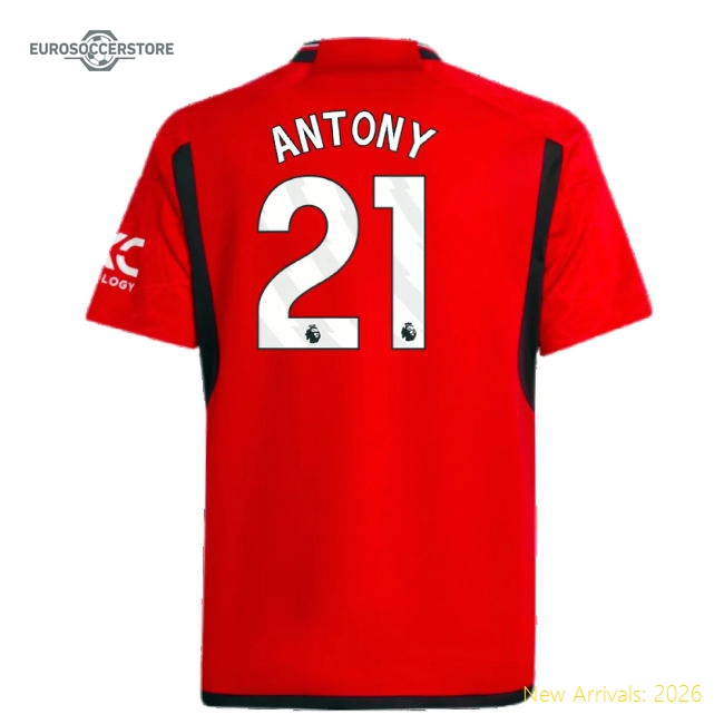 Child-friendly Man Utd Kids Antony Jersey 2023-2024 Machine-washable
