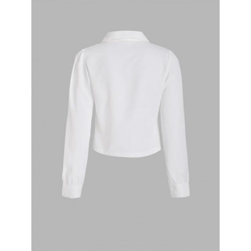 Dog Ear Collar Puff Sleeve Corset Style Shirt FC9960