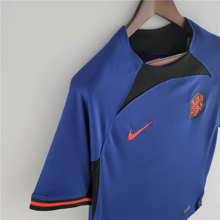 Comfort Fit World Cup 2022 Netherlands Soccer Shirt Away Blue