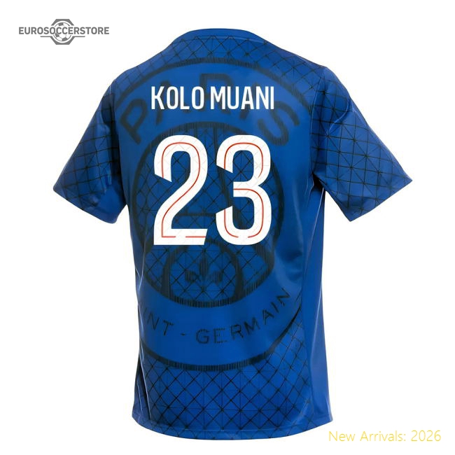 Genuine Psg Kolo Muani Home Jersey Lightweight Durable Lightweight