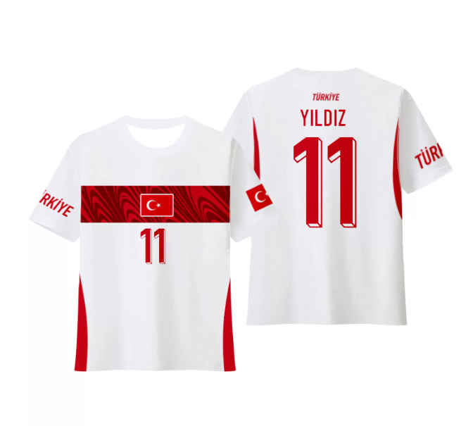 [FSOUK] Turkey Kenan Yıldız 11 Red Wave Away Jersey Women 2026 World Cup