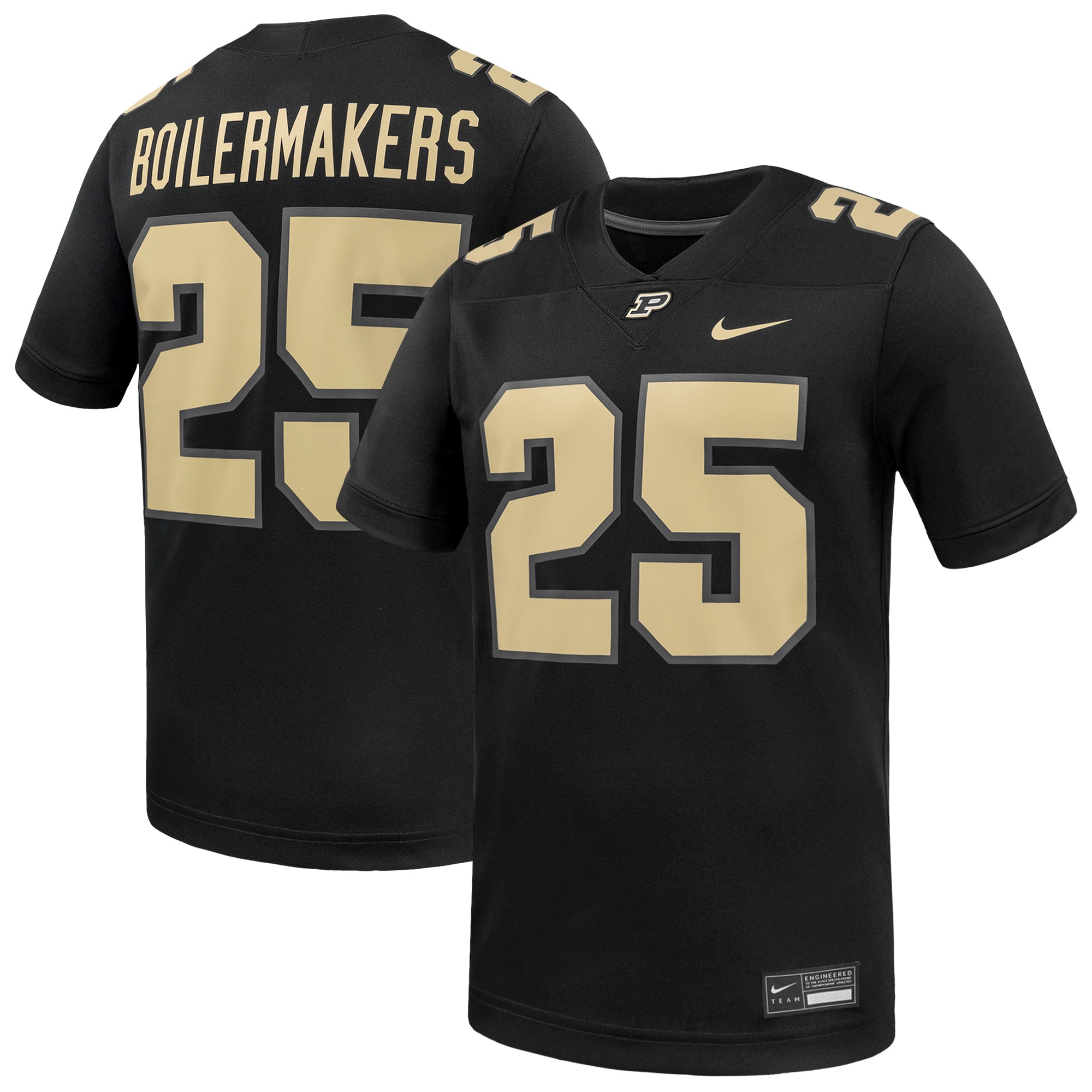 #25 Purdue Boilermakers Alternate Game 2026 Season Football Jersey - Black
