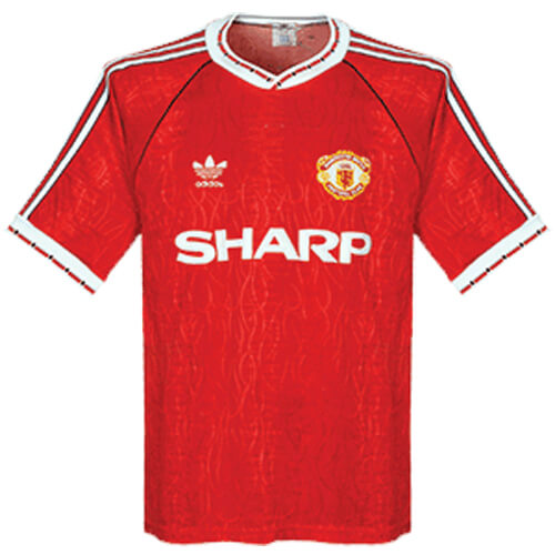 90-92 MANCHESTER UNITED HOME RED RETRO SOCCER JERSEY SHIRT - Official