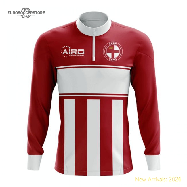 Sark Concept Football Half Zip Midlayer Top (Red-White)