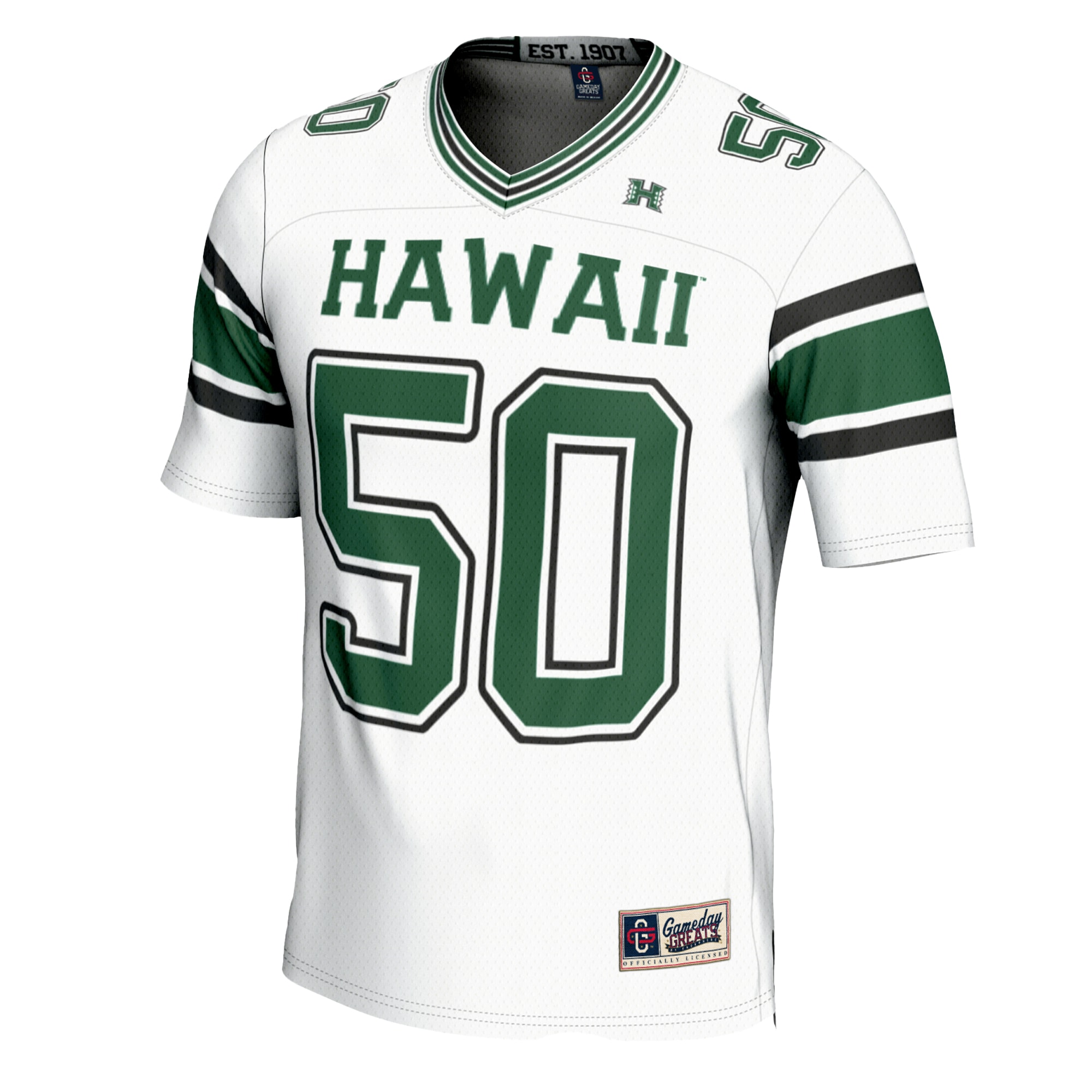 #1 Hawaii Rainbow Warriors GameDay Greats Football Jersey - White