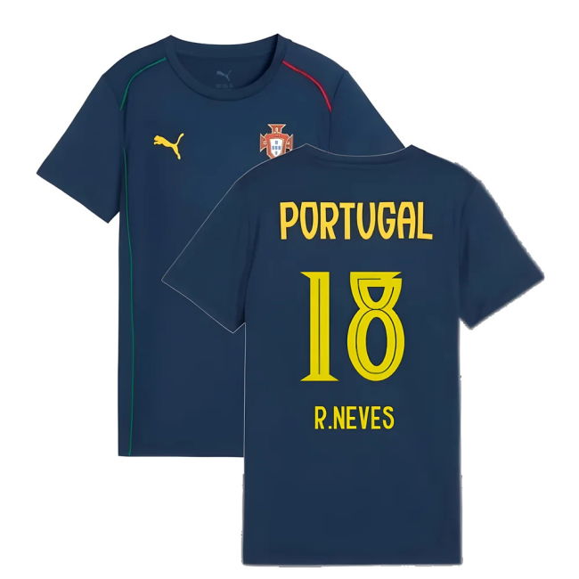 2025-2026 Portugal Casuals Tee (Persian Blue) - Kids (R.Neves 18)