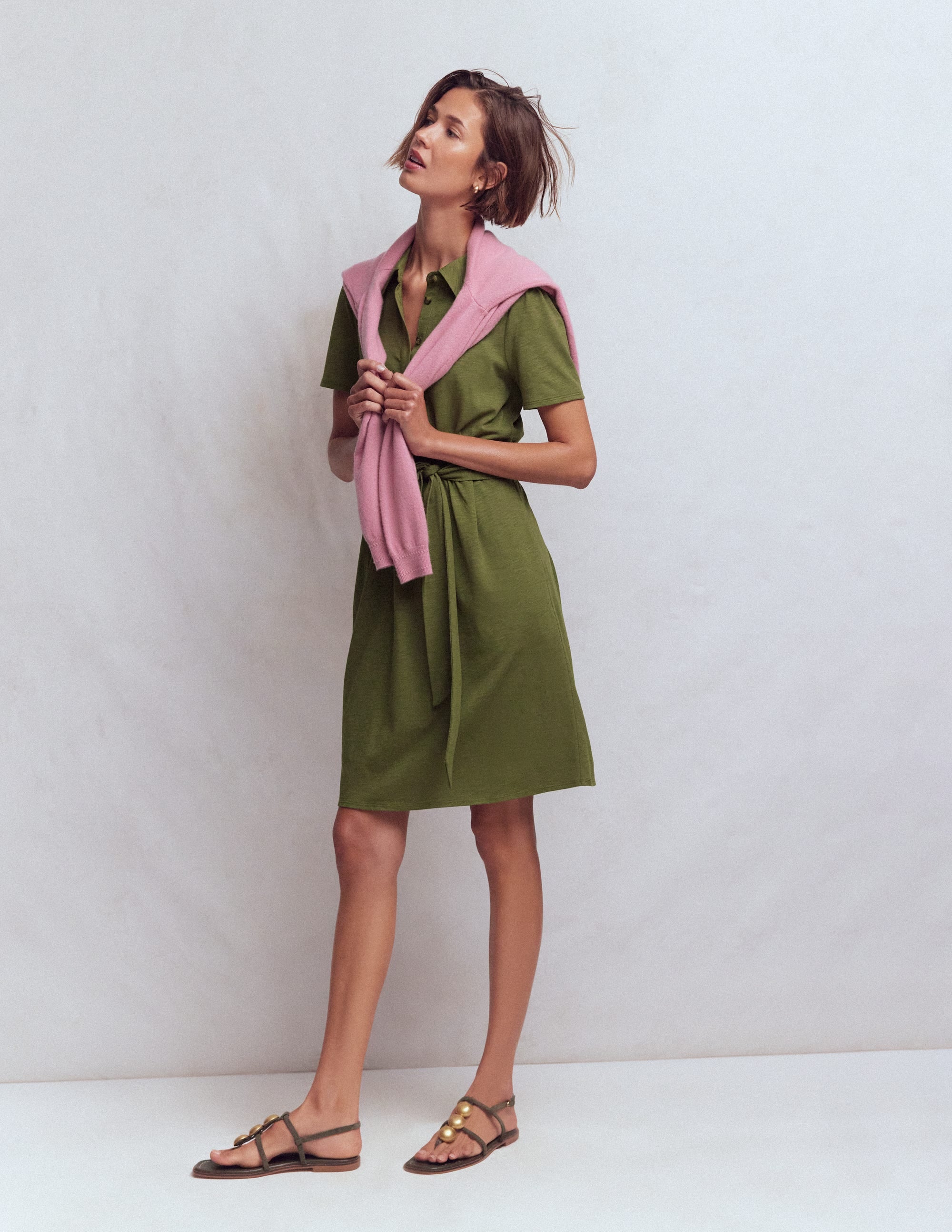 Patti Short Jersey Shirt Dress