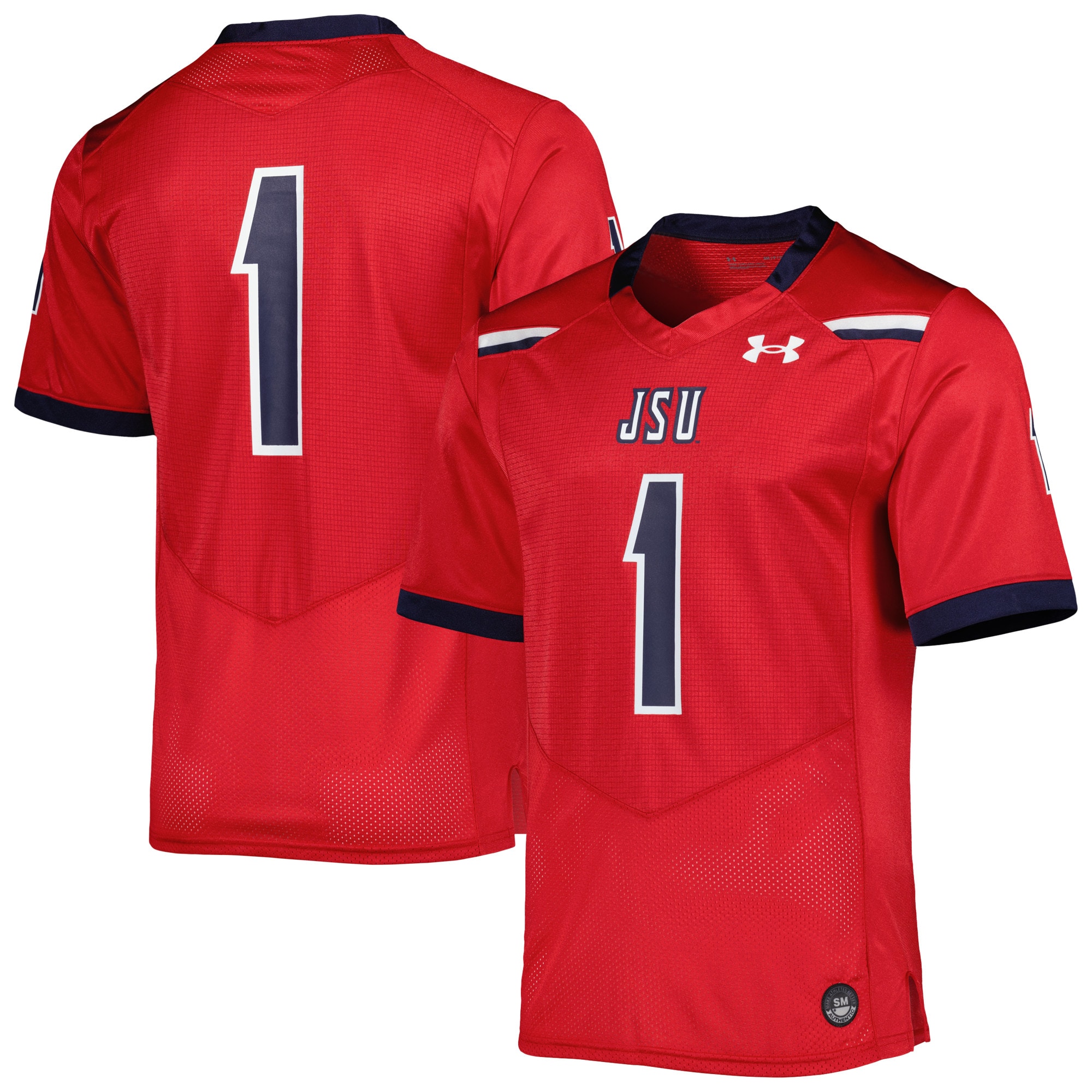 #1 Jackson State Tigers Team Wordmark Replica Football Jersey - Red