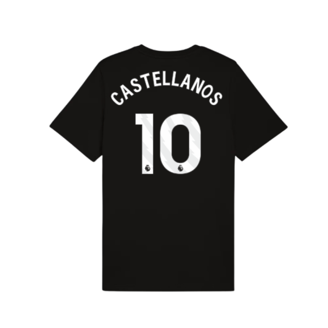 2025-2026 Man City FtblESS Tee (Black) (Castellanos 10) (Limited Ed...