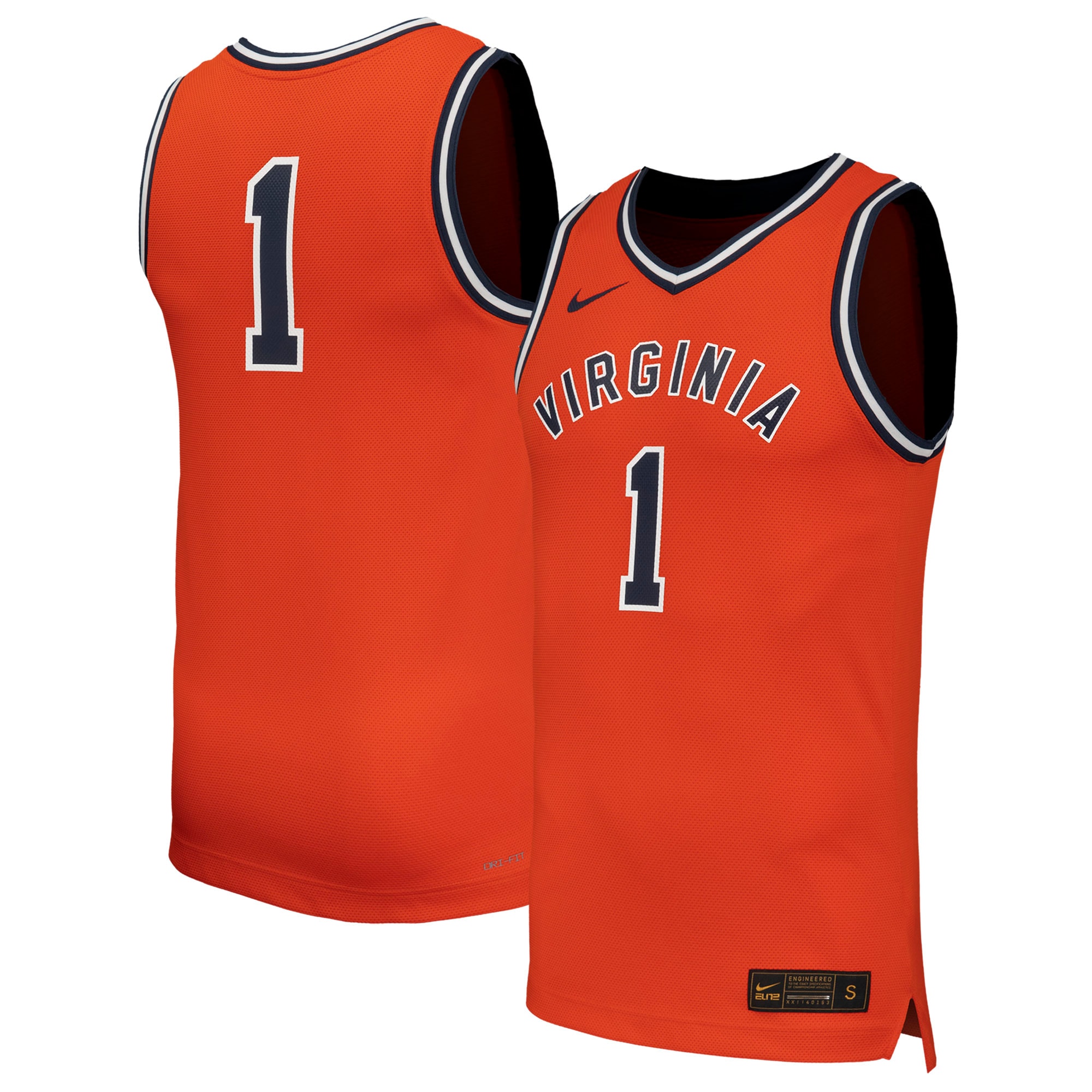 [NJP] Women's Virginia Cavaliers Throwback Replica Basketball Jersey - Orange