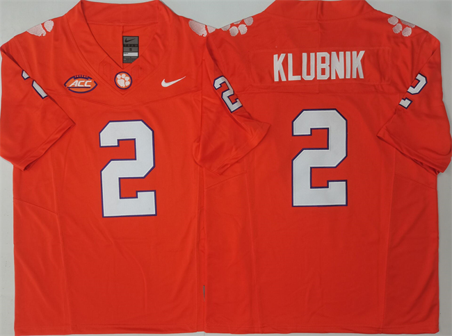 Men's CLE Tigers Orange 2024 alternate jersey Cade Klubnik #2 away