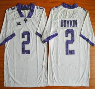 Men's None White 2015 match worn Trevone Boykin #2 official licensed