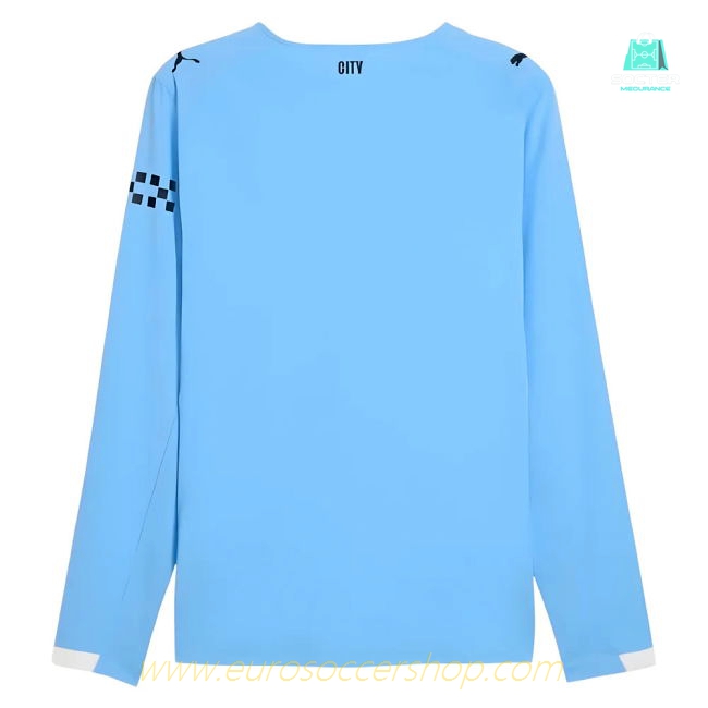 2025-2026 Man City Authentic Long Sleeve Home Shirt (De Bruyne 17)