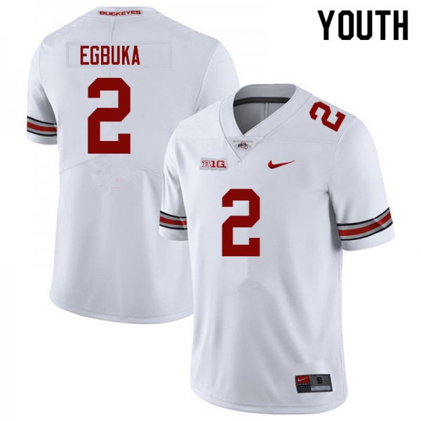 Nike Ohio State Buckeyes Emeka Egbuka #2 Youth White Premium Stitched