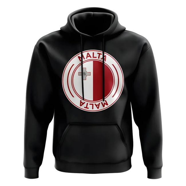 Malta Football Badge Hoodie (Black) Premium Quality Euro