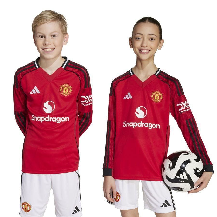 Manchester United Home Shirt 2025/26 Kids Long Sleeves