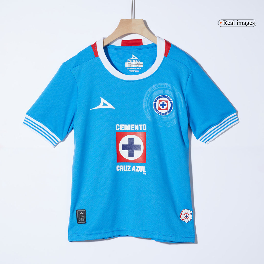 Kid's Cruz Azul Home Soccer Jersey Kit(Jersey+Shorts) 2024/25Authentic