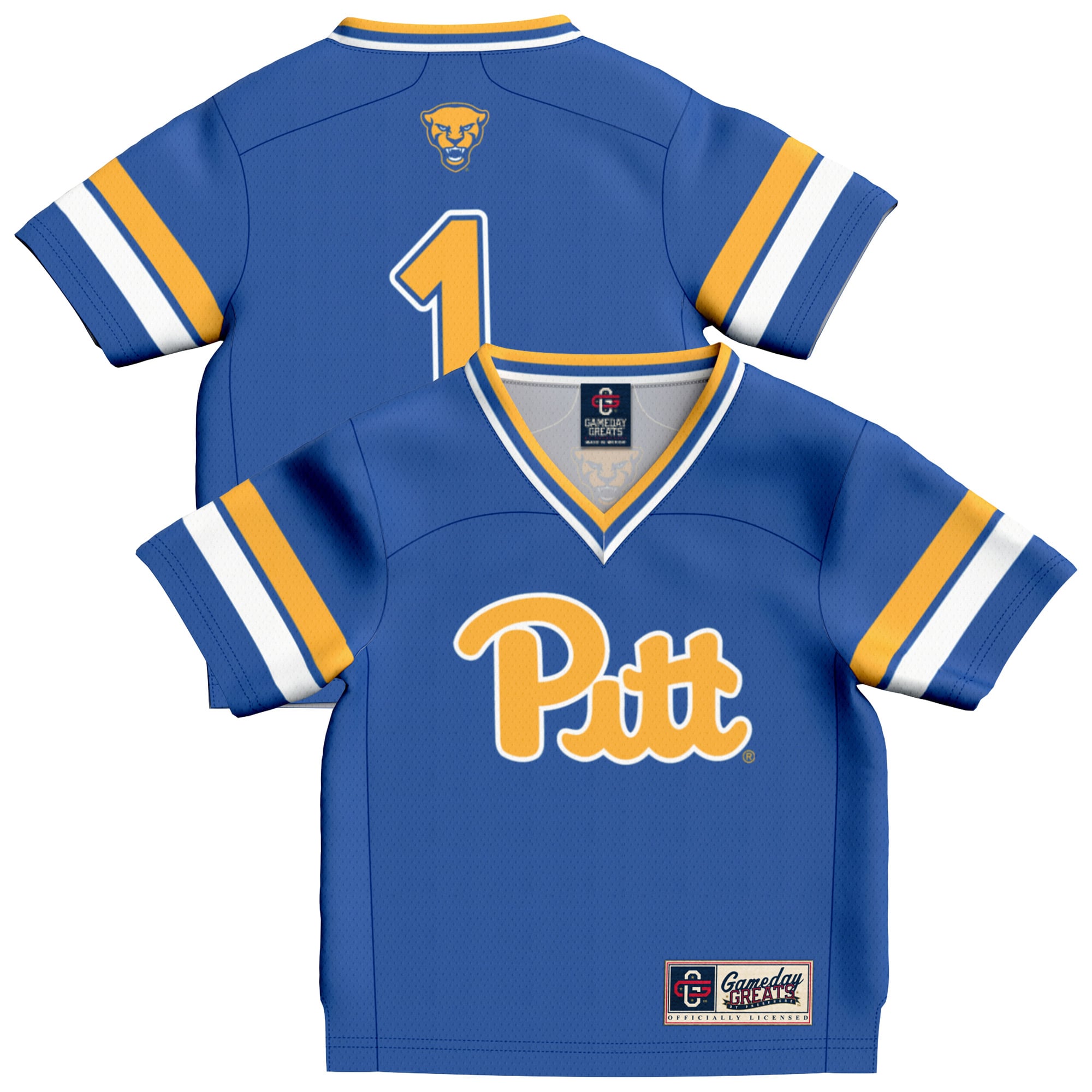 #1 Pitt Panthers GameDay Greats Toddler Collegiate Football Fashion Jersey - Royal
