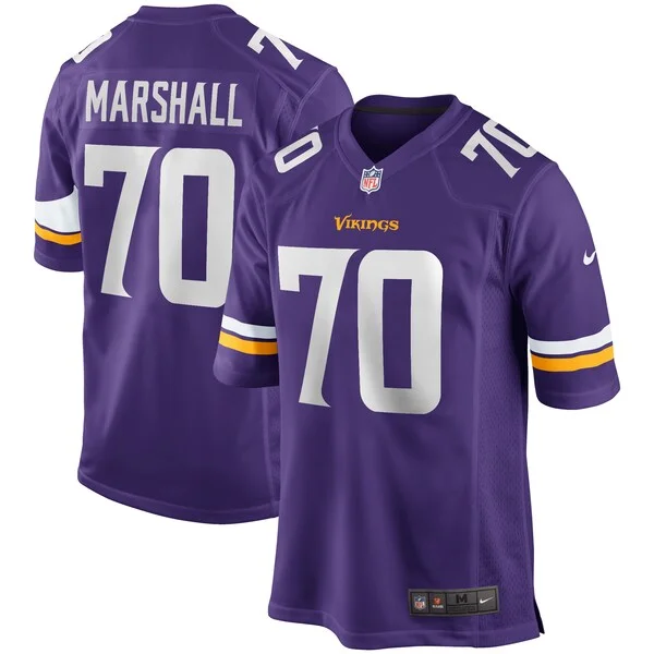 None Jim Marshall Game Jersey - Purple | NFL Player Jersey | NFL Footb