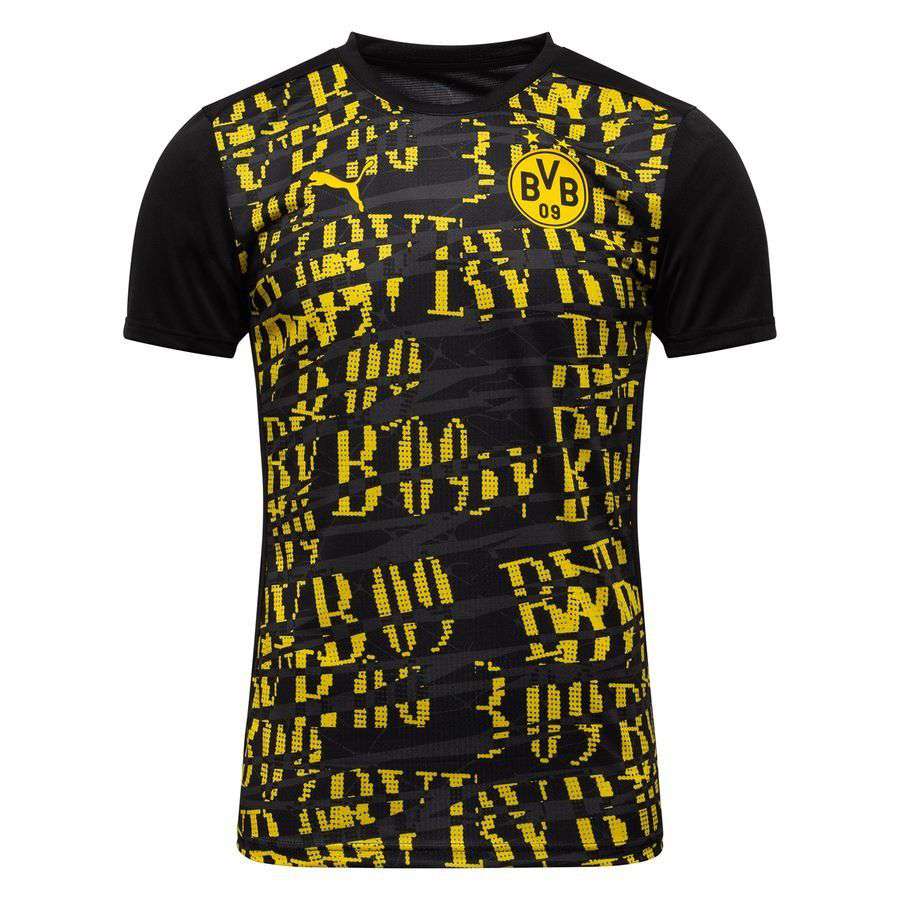Dortmund Training T-Shirt Pre Match - PUMA Black/Faster Yellow Kids