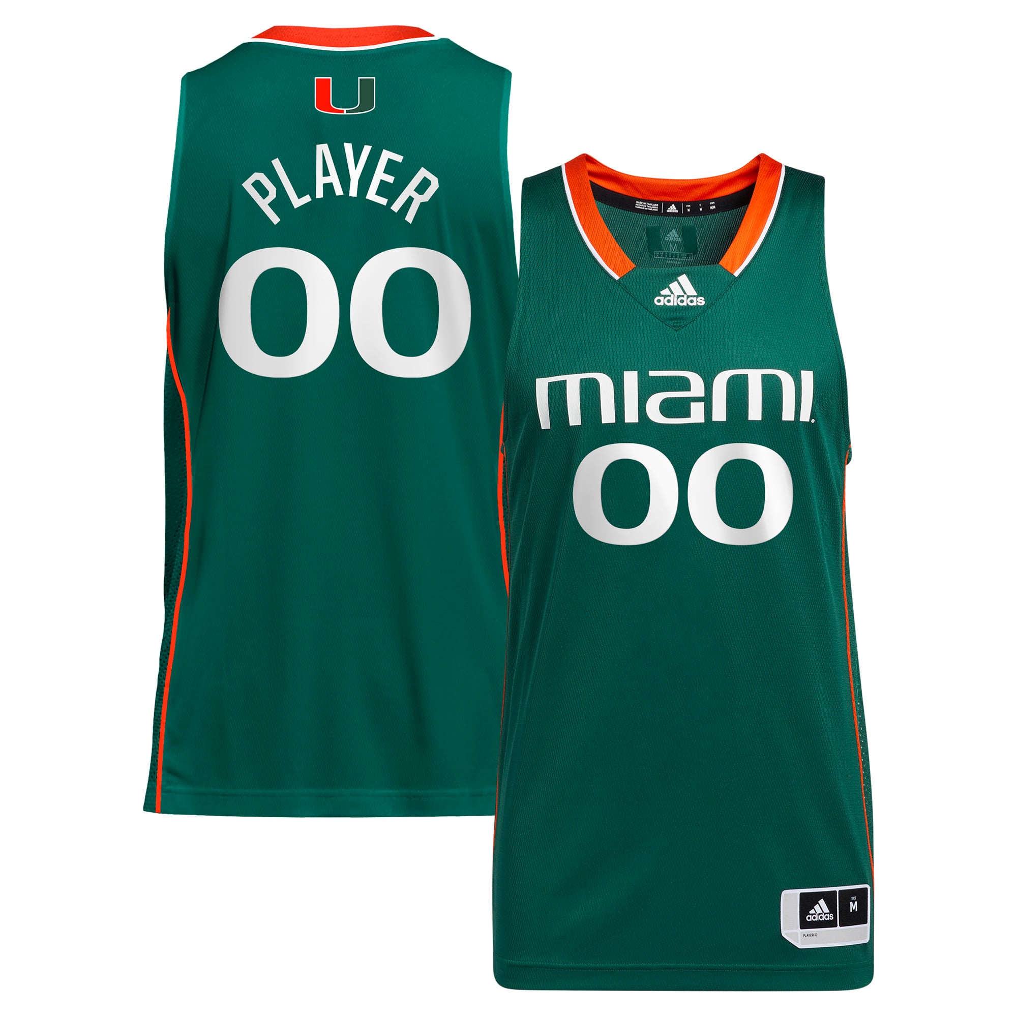 Miami Hurricanes adidas Unisex Pick-A-Player NIL Men's Basketball Jersey - Green