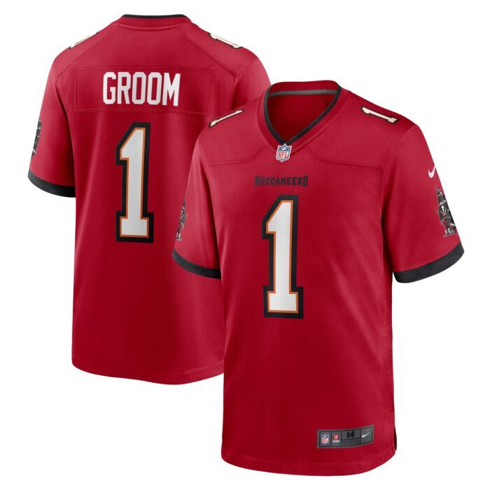 Men's Tampa Bay Buccaneers Number 1 Groom Nike Red Game Je...